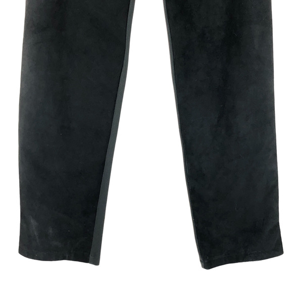 Lucchese Womens Size M Black Pants Suede Front Stretch Panel Back Front Zip LONG - Picture 4 of 11